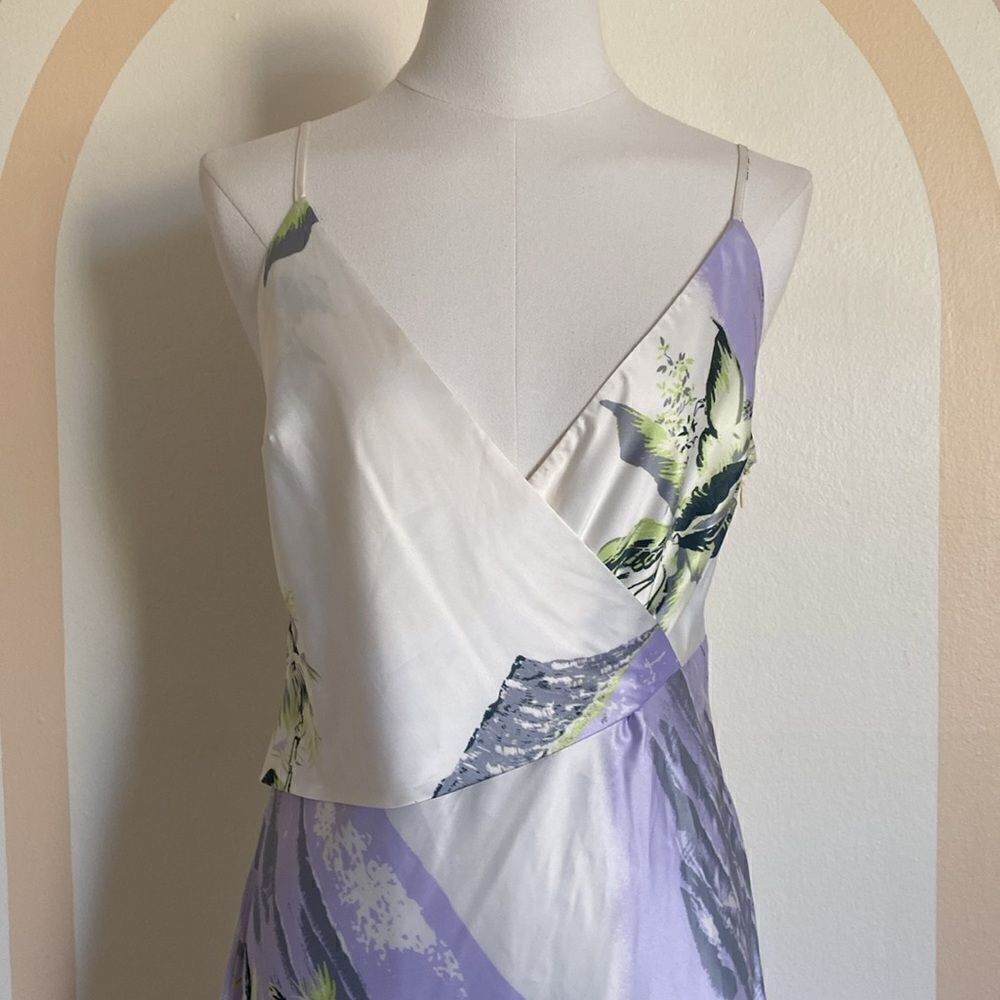 UO Kelly Surplice Midi Printed Slip Dress Size Medium - Picture 5 of 15